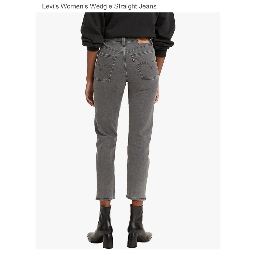 Levi’s Wedgie Straight Button Fly Jeans Cosmic Comet EUC Stretch Denim W27 L28 - Picture 7 of 8